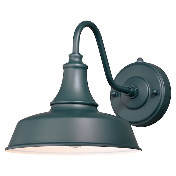 Vaxcel Dorado 1 Light Dusk to Dawn Green White Farmhouse Barn Dome Outdoor Wall Lantern T0482 - main